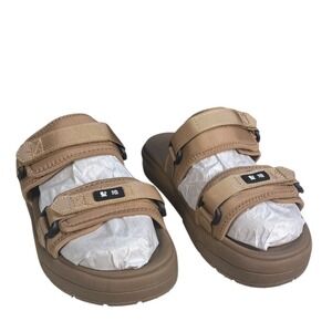Seichi Sandoru Ichi Slide Sandals Mocha Tan Adjustable Straps NWB Size 11